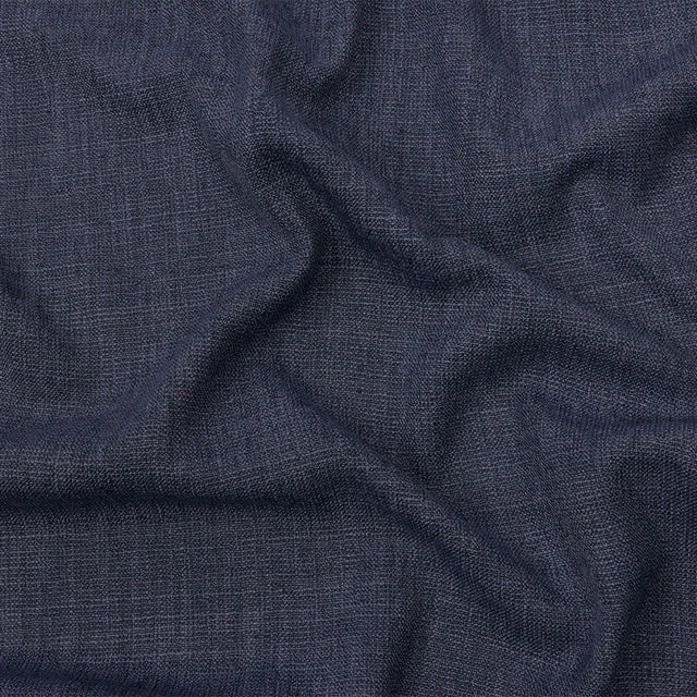 Soft Textured Recycled Polyester Drapery Woven - Denim - British Imported