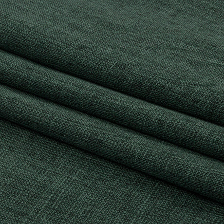 Soft Textured Recycled Polyester Drapery Woven - Emerald - British Imported