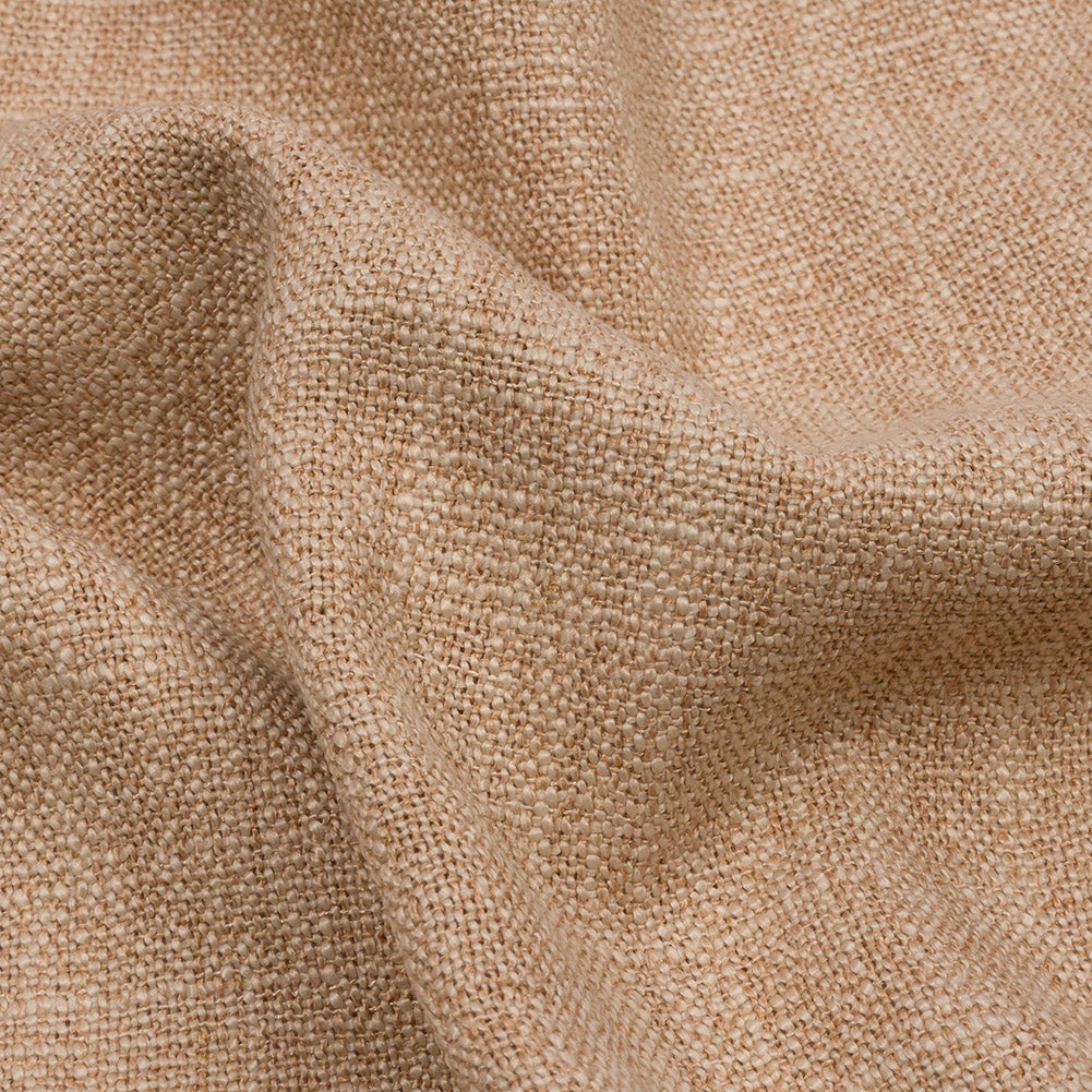 Soft Textured Recycled Polyester Drapery Woven - Fawn - British Imported