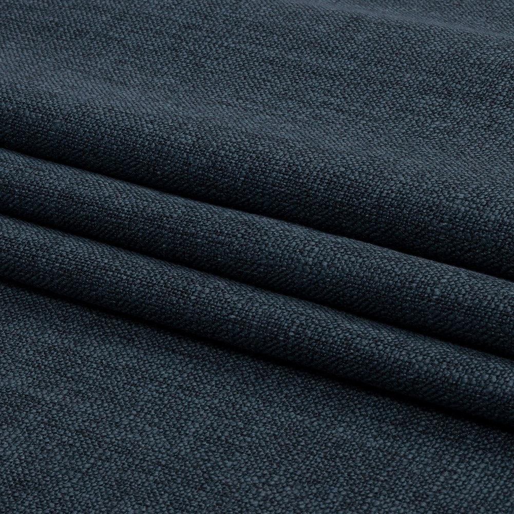 Soft Textured Recycled Polyester Drapery Woven - Ink - British Imported