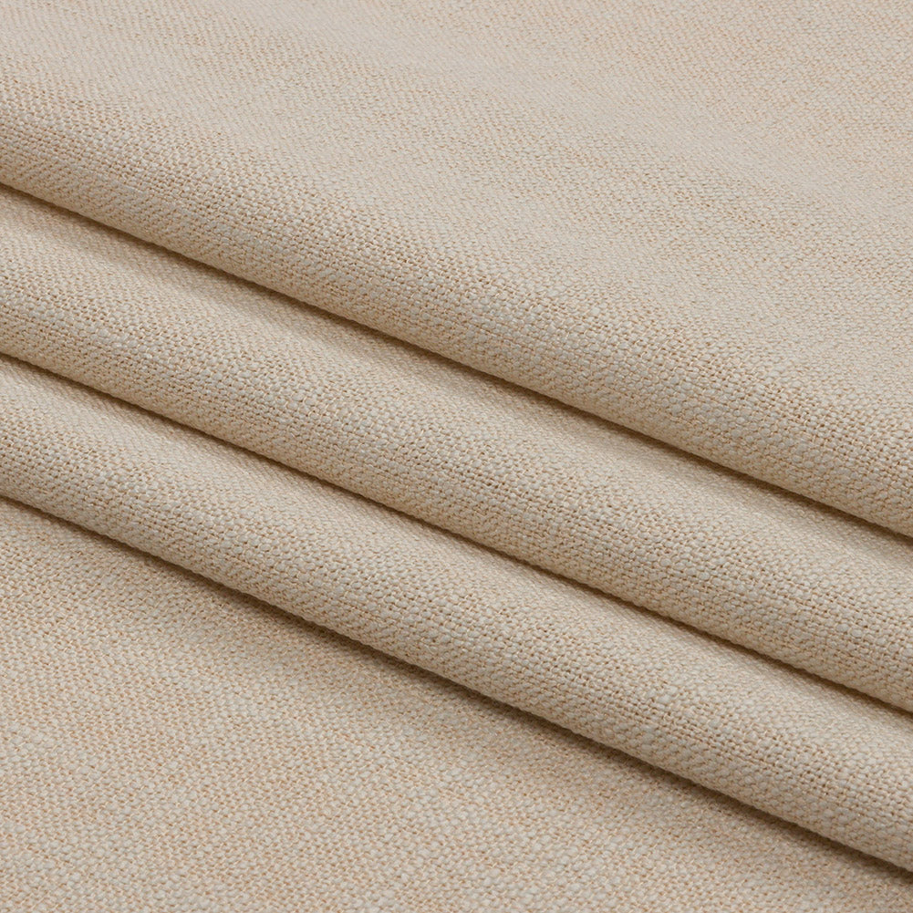 Soft Textured Recycled Polyester Drapery Woven - Ivory - British Imported