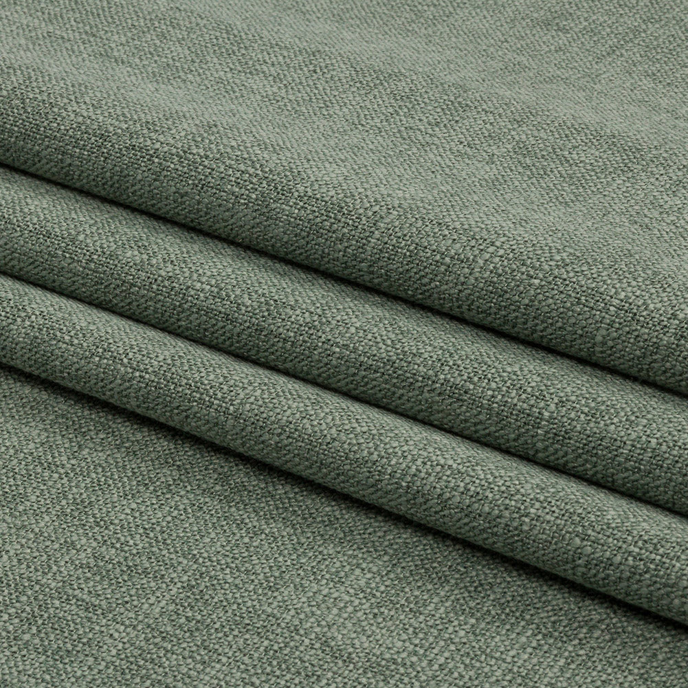 Soft Textured Recycled Polyester Drapery Woven - Jade - British Imported