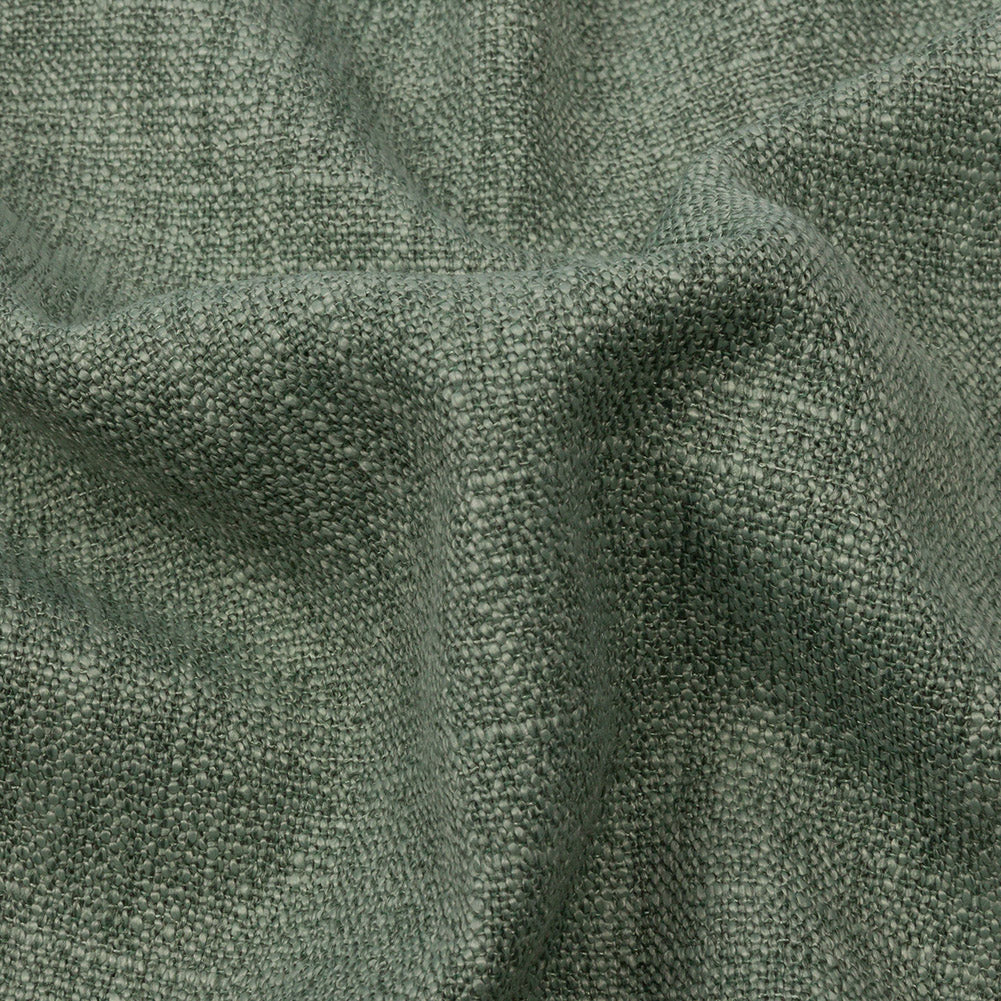 Soft Textured Recycled Polyester Drapery Woven - Jade - British Imported