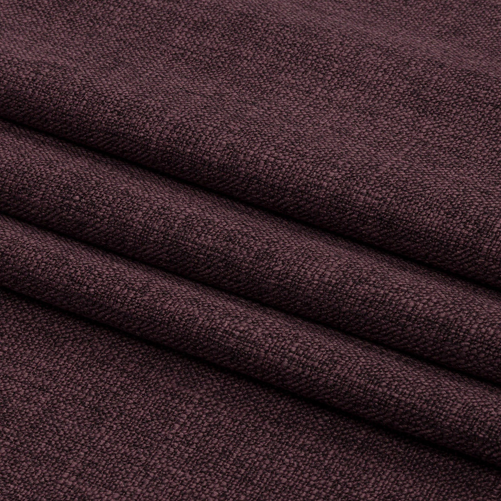 Soft Textured Recycled Polyester Drapery Woven - Mulberry - British Imported