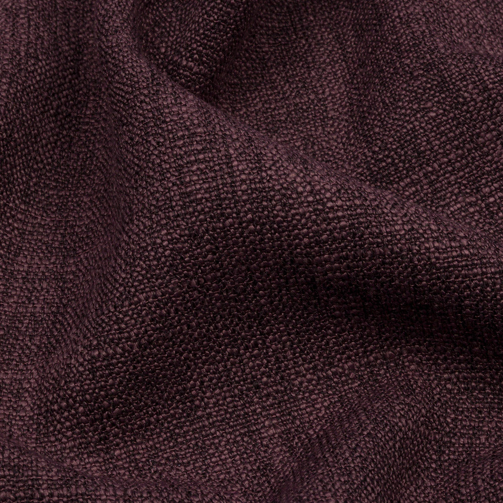 Soft Textured Recycled Polyester Drapery Woven - Mulberry - British Imported
