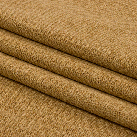 Soft Textured Recycled Polyester Drapery Woven - Ochre - British Imported