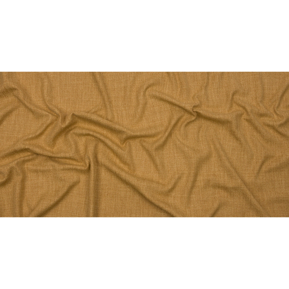 Soft Textured Recycled Polyester Drapery Woven - Ochre - British Imported