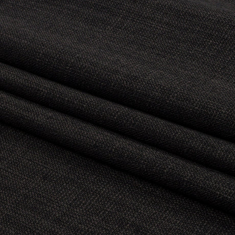 Soft Textured Recycled Polyester Drapery Woven - Onyx - British Imported