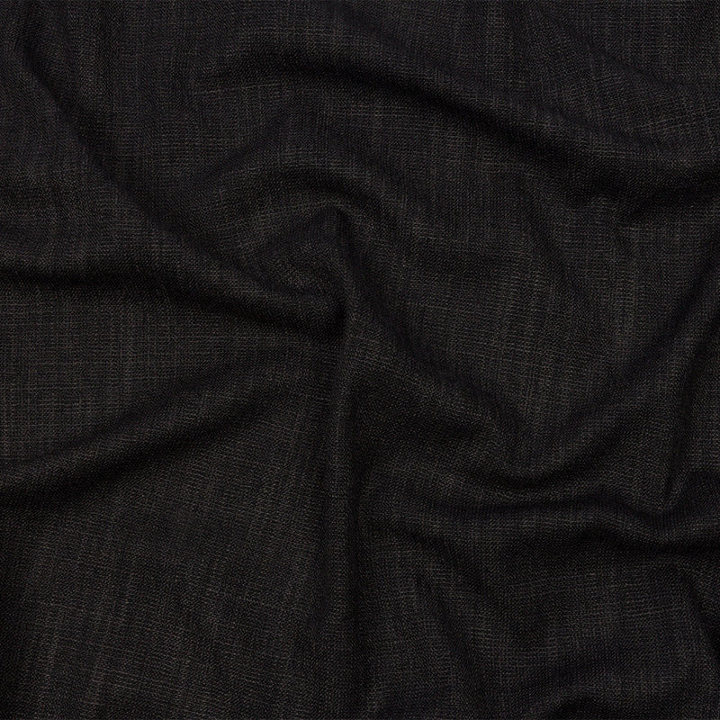 Soft Textured Recycled Polyester Drapery Woven - Onyx - British Imported