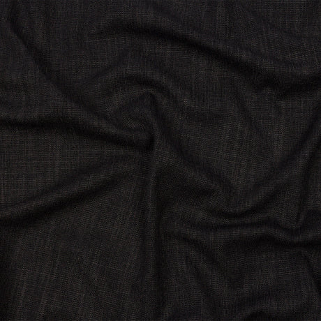 Soft Textured Recycled Polyester Drapery Woven - Onyx - British Imported