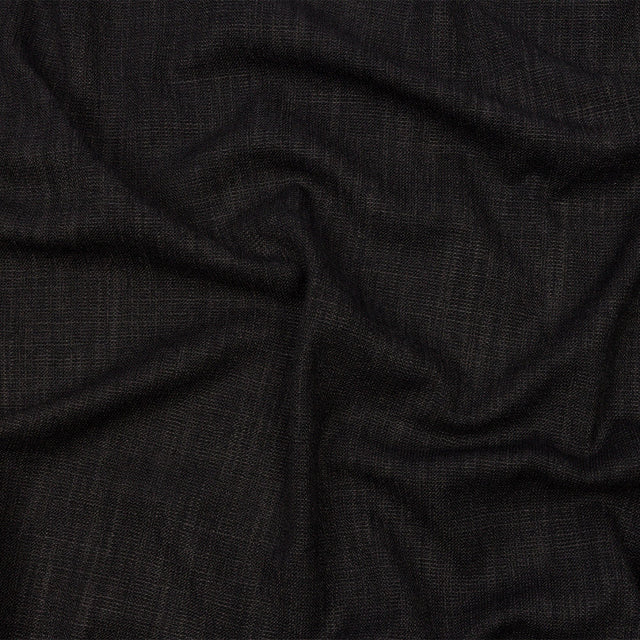 Soft Textured Recycled Polyester Drapery Woven - Onyx - British Imported