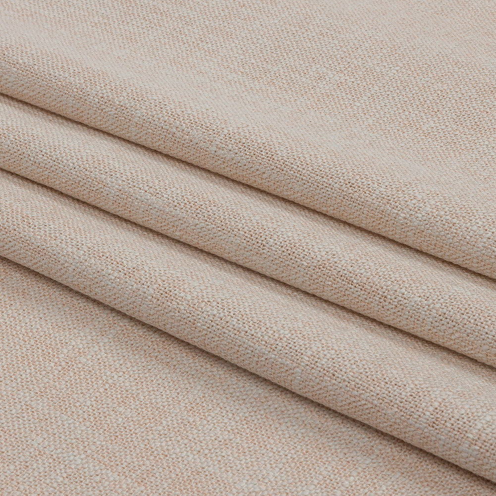 Soft Textured Recycled Polyester Drapery Woven - Oyster - British Imported