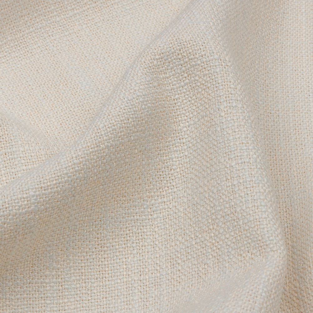 Soft Textured Recycled Polyester Drapery Woven - Pearl - British Imported