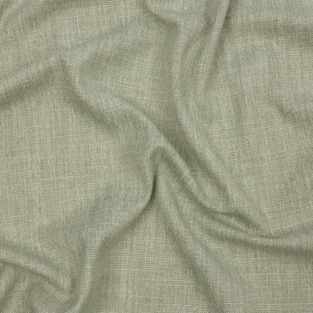 Soft Textured Recycled Polyester Drapery Woven - Pistachio - British Imported