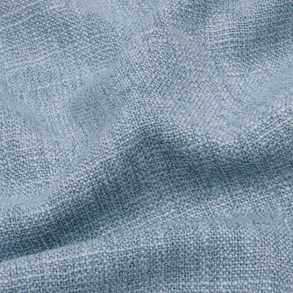 Soft Textured Recycled Polyester Drapery Woven - Sky - British Imported