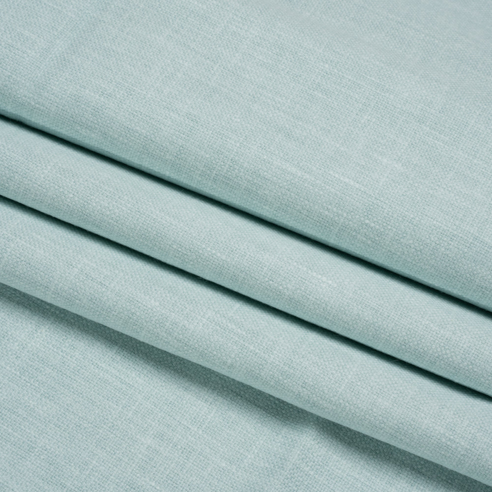 Slubbed Cotton and Polyester Woven - Duckegg - British Imported