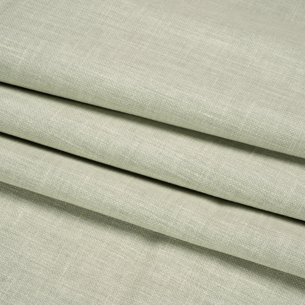 Slubbed Cotton and Polyester Woven - Sage - British Imported