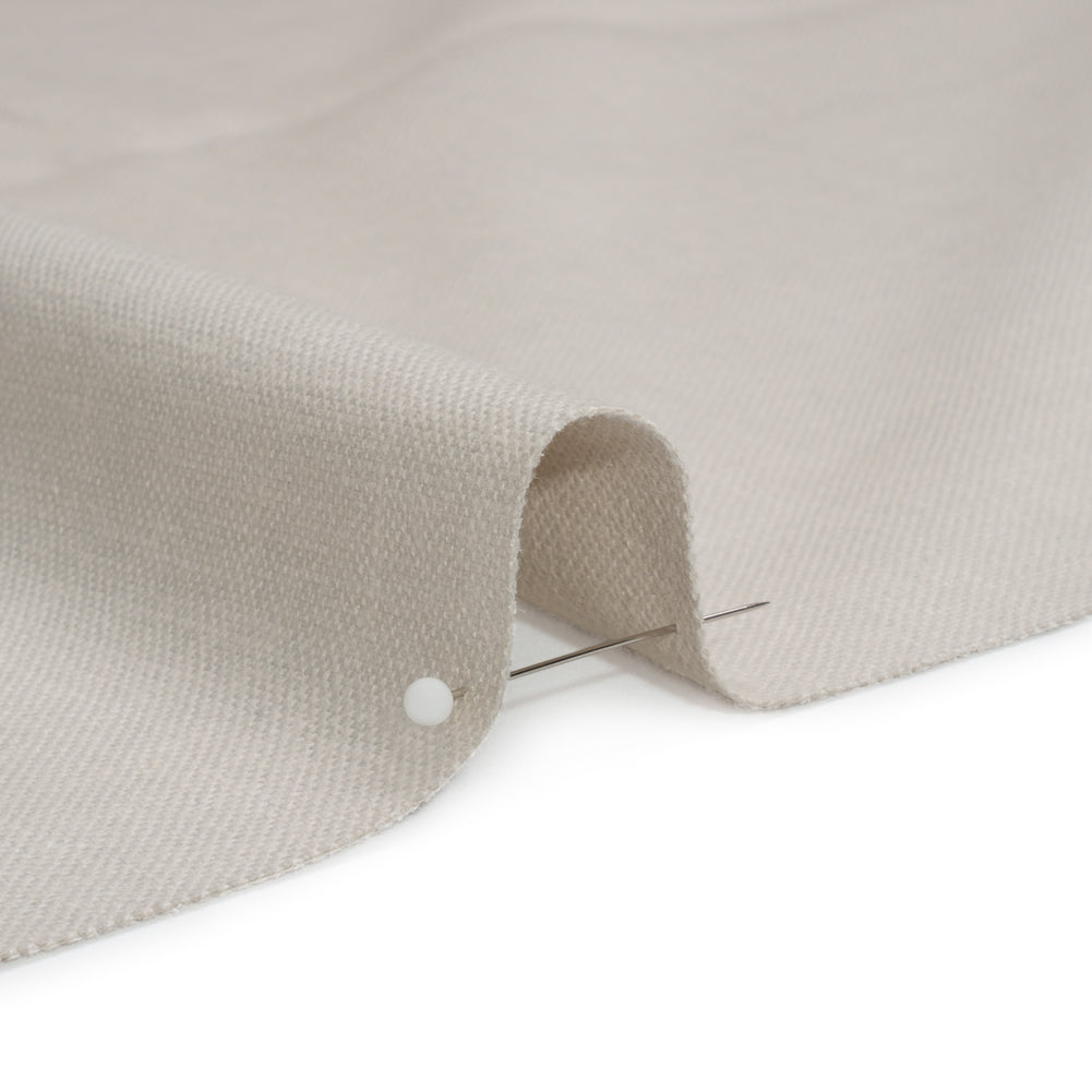 Slubbed Cotton and Polyester Woven - Silver - British Imported
