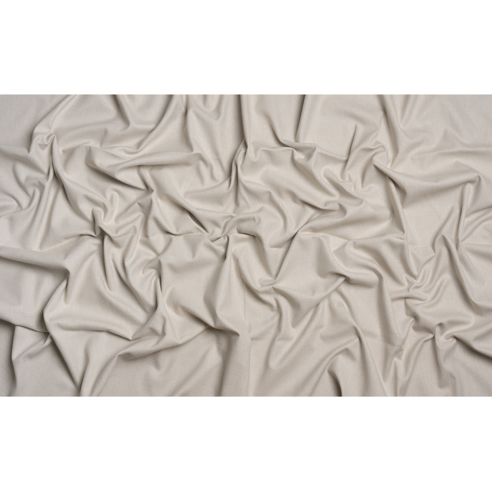 Slubbed Cotton and Polyester Woven - Silver - British Imported