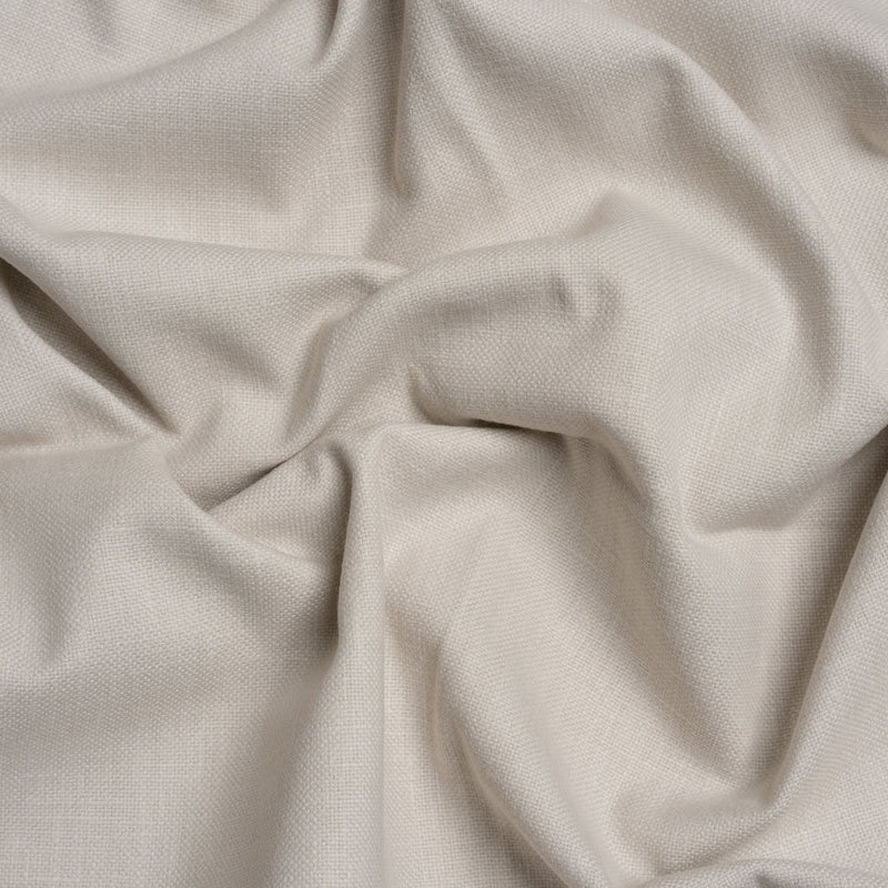 Slubbed Cotton and Polyester Woven - Silver - British Imported
