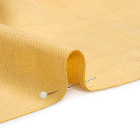 Slubbed Cotton and Polyester Woven - Sunshine - British Imported