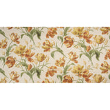 Viscose and Linen Drapery Woven Print - Gold Painting Flowers - British Imported