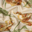 Viscose and Linen Drapery Woven Print - Gold Painting Flowers - British Imported