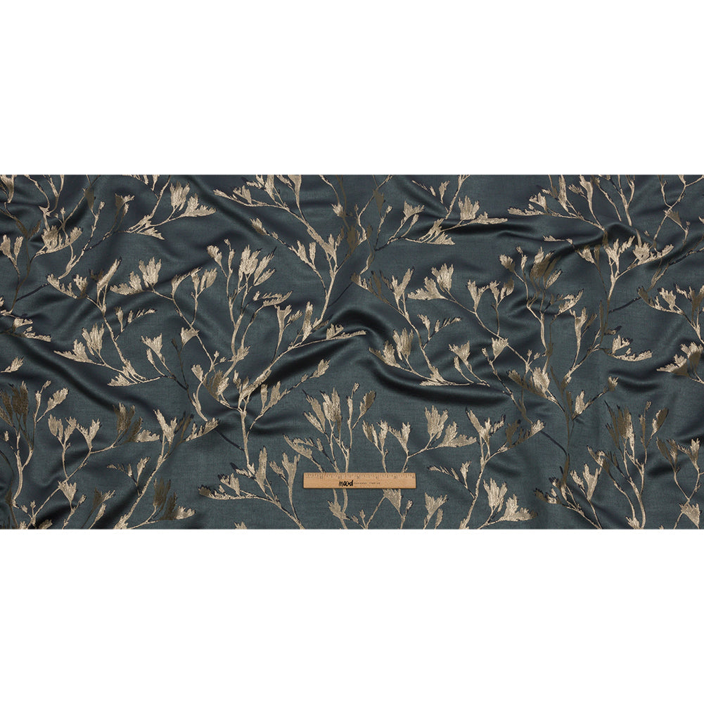 Metallic Drapery Jacquard - River Windblown Branches - British Imported