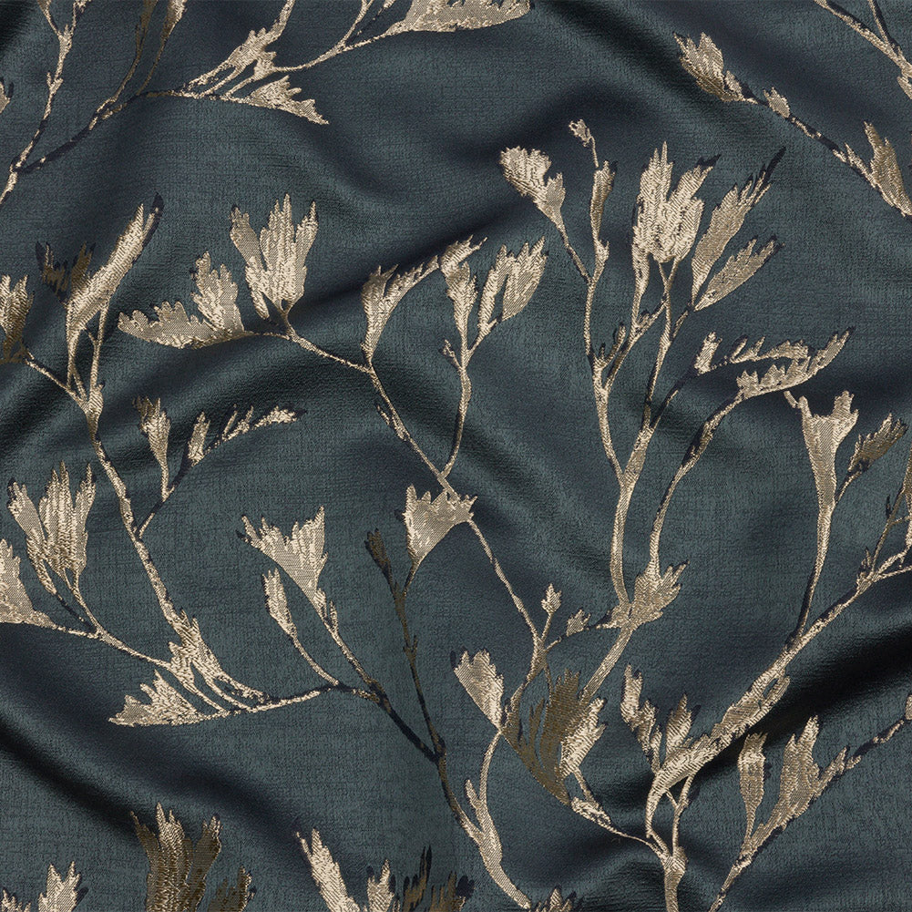 Metallic Drapery Jacquard - River Windblown Branches - British Imported