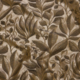 Metallic Drapery Jacquard - Ochre Lucent Leaves - British Imported