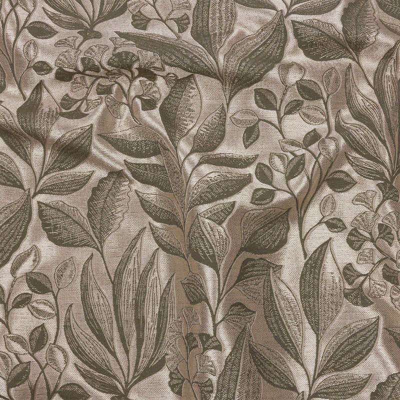 Metallic Drapery Jacquard - Pebble Lucent Leaves - British Imported
