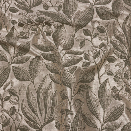 Metallic Drapery Jacquard - Pebble Lucent Leaves - British Imported