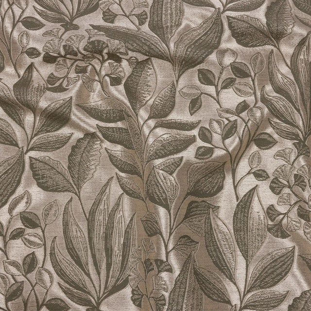Metallic Drapery Jacquard - Pebble Lucent Leaves - British Imported