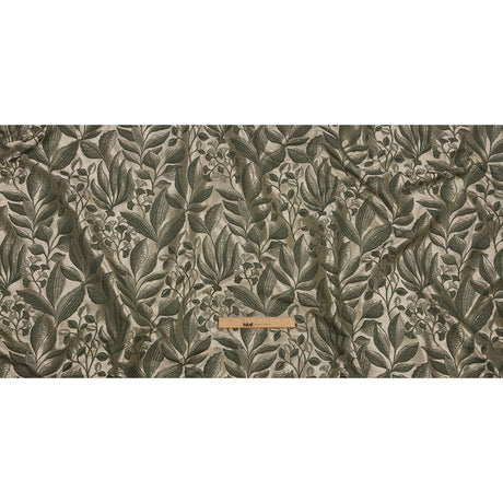 Metallic Drapery Jacquard - Sage Lucent Leaves - British Imported