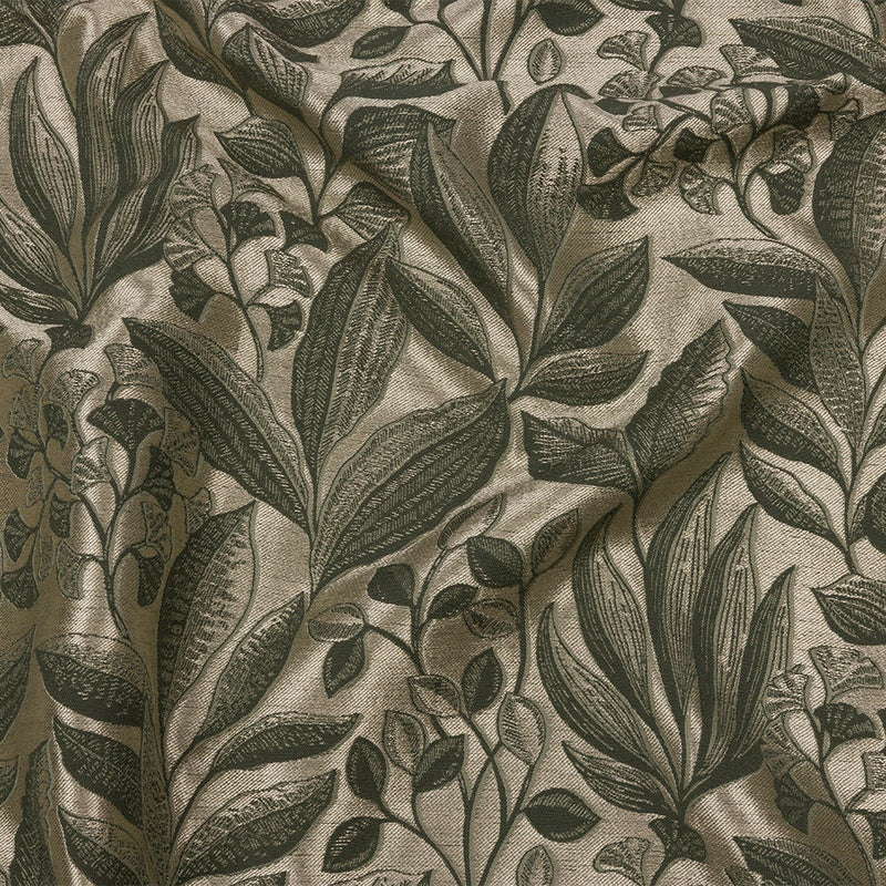 Metallic Drapery Jacquard - Sage Lucent Leaves - British Imported