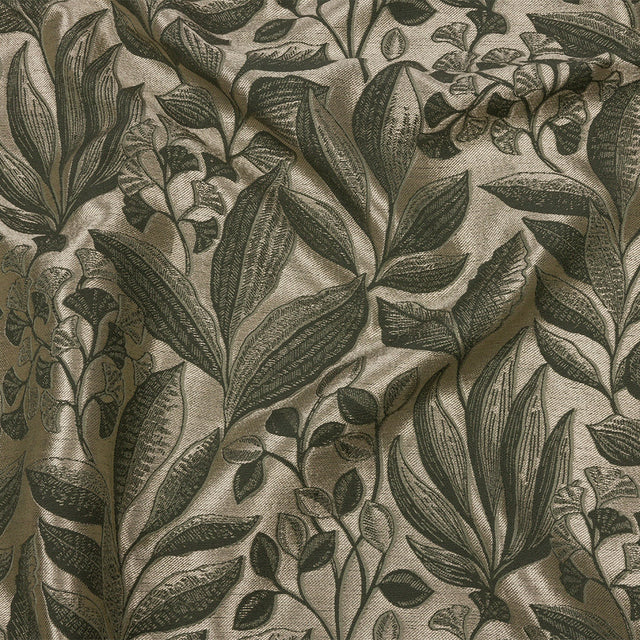 Metallic Drapery Jacquard - Sage Lucent Leaves - British Imported