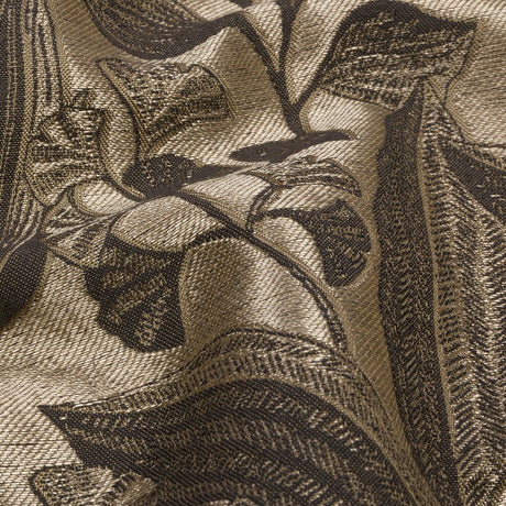 Metallic Drapery Jacquard - Truffle Lucent Leaves - British Imported