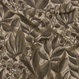 Metallic Drapery Jacquard - Truffle Lucent Leaves - British Imported