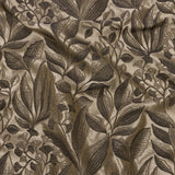 Metallic Drapery Jacquard - Truffle Lucent Leaves - British Imported