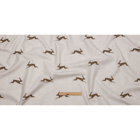 Cotton Canvas Print - Stone Running Hares - British Imported
