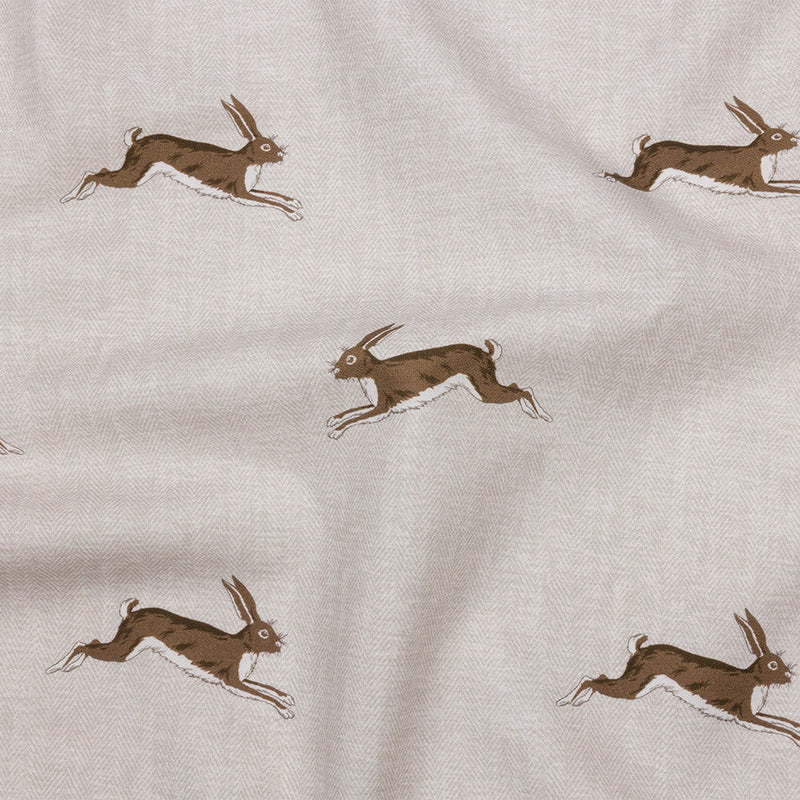 Cotton Canvas Print - Stone Running Hares - British Imported