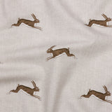 Cotton Canvas Print - Stone Running Hares - British Imported