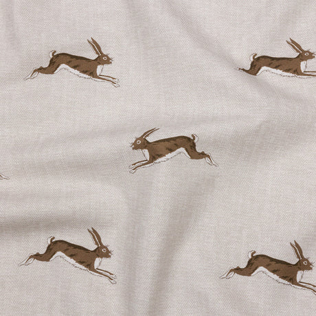 Cotton Canvas Print - Stone Running Hares - British Imported