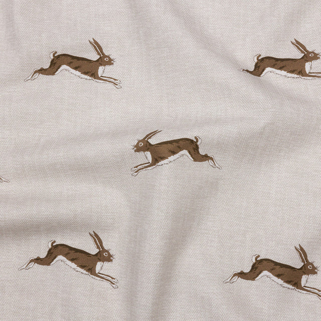 Cotton Canvas Print - Stone Running Hares - British Imported