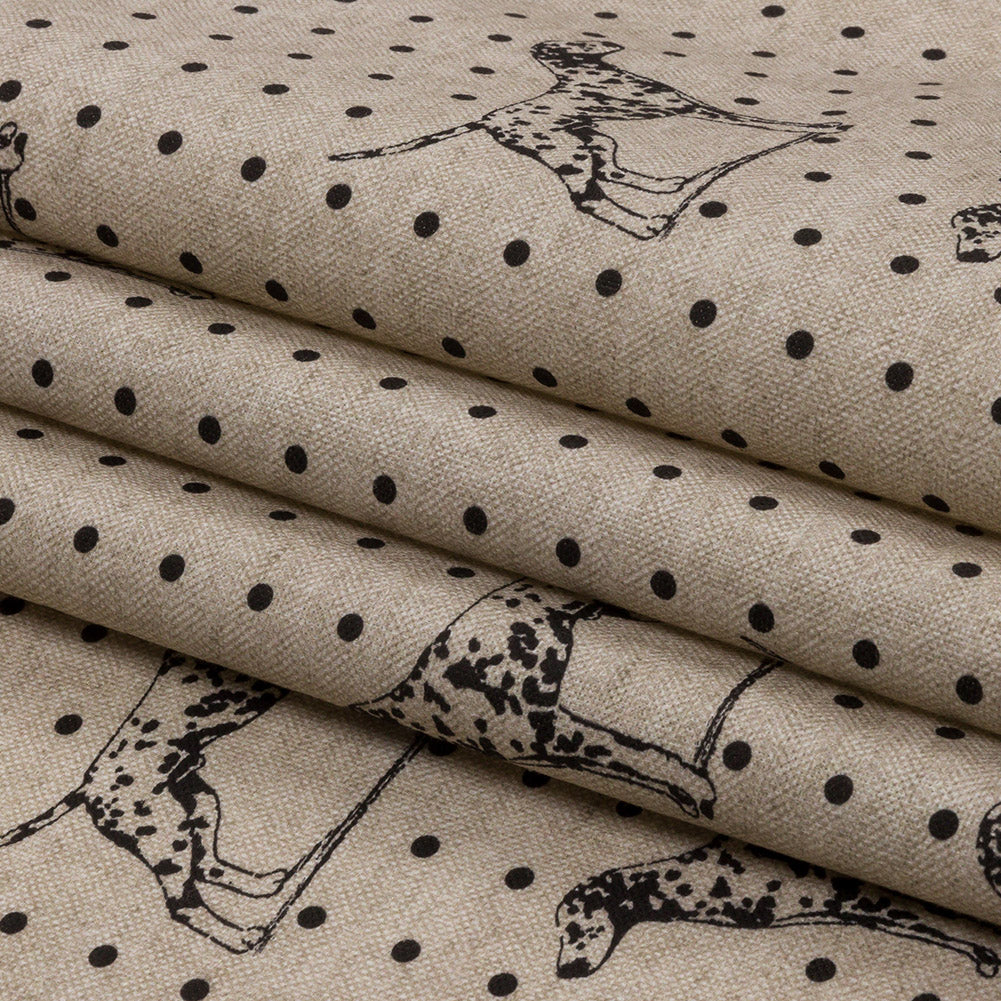 Cotton Canvas Print - Linen Dalmation Spots - British Imported