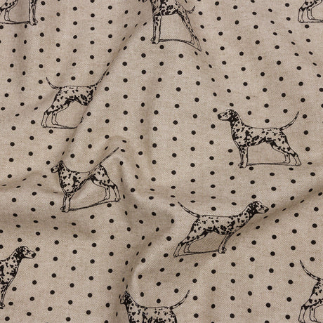 Cotton Canvas Print - Linen Dalmation Spots - British Imported