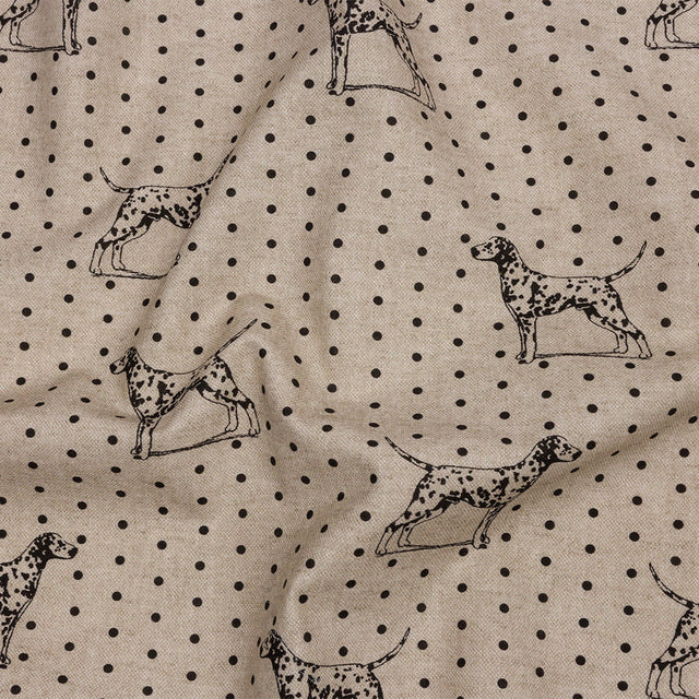 Cotton Canvas Print - Linen Dalmation Spots - British Imported