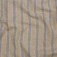 Slubbed Cotton and Polyester Woven - Indigo Striped - British Imported