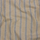 Slubbed Cotton and Polyester Woven - Indigo Striped - British Imported