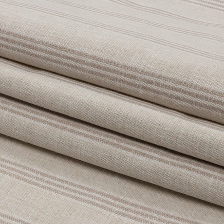 Slubbed Cotton and Polyester Woven - Linen Striped - British Imported